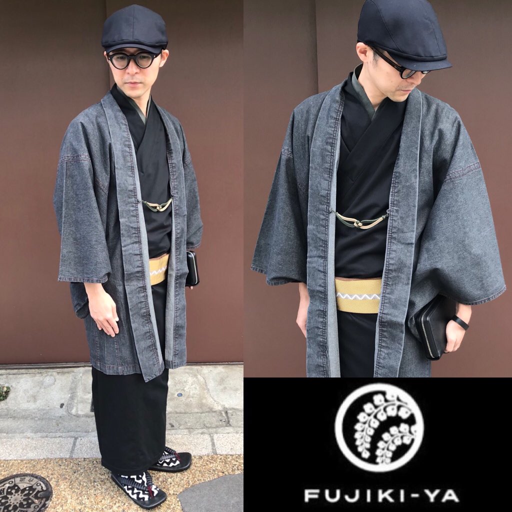 デニム着物 羽織 Denim Kimono Haori メンズ着物 メンズ浴衣 藤木